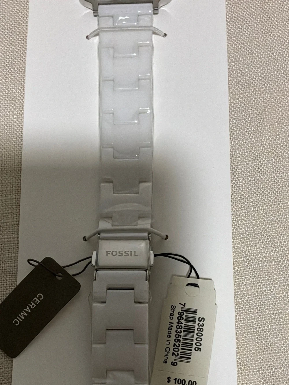 Fossil Ceramic White 38mm Watch Band for Smartwatches